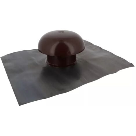 Chapeau de ventilation marron Ø100 mm NICOLL avec collerette d'étanchéité - CDT10