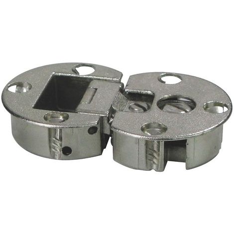 Charnière d'abattant Ø 35 mm - Décor : Nickelé - Diamètre d'encastrement : 35 mm - Matériau : Zamac - ITAR