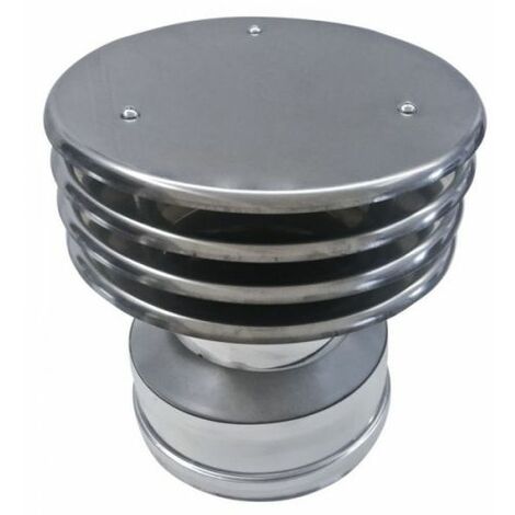 cheminée isolé INOX dn 150/200 chapeau lamellaire