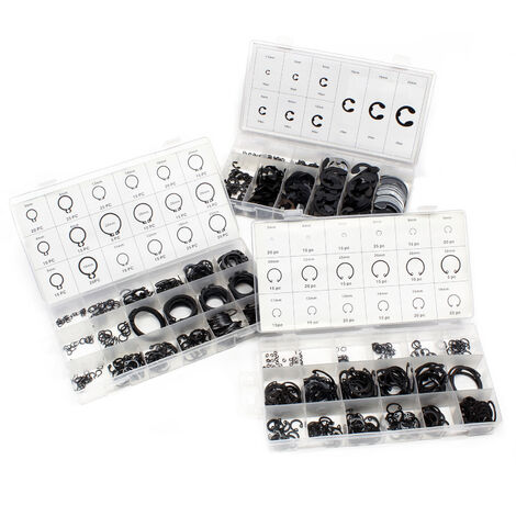 Circlips Anneau de retenue de type Seeger 900pcs. dans un coffret en plastique bien trié