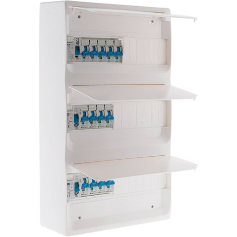 Coffret T5 39 modules Blanc équipé de 13 disjoncteurs et 3 inter. diff. livré avec accessoires - Zenitech