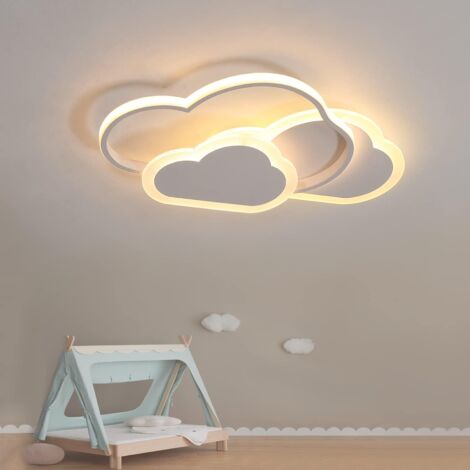COMELY Plafonnier LED Créatif Nuage 32W 42cm Idéal pour Chambre, Chambre d'Enfant - Blanc (Lumière Chaude 3000K)