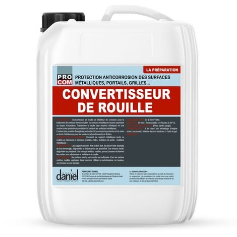 Convertisseur de rouille et inhibiteur de corrosion, traitement anti-rouille PROCOM Blanc laiteux 1 litre