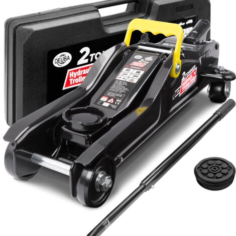 Cric hydraulique capacité 2 tonnes avec valise et patins en caoutchouc inclus levée de 85 à 330mm cric de levage voiture véhicules