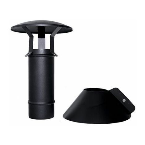 D. COAXIAL fumée TUBE NOIR CE 80/130 TERMINAL VERTICAL 316 poêle à granulés en acier inoxydable fabriquées en Italie UNI 1856/2