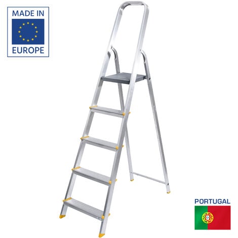 DENZEL - Escabeau 5 marches en aluminium - jusqu'à 150 kg