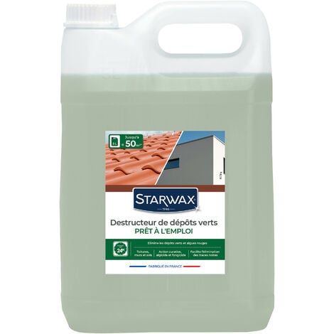 Destructeur de dépôts verts prêt à l'emploi pour toitures, murs et sols extérieurs 5L STARWAX