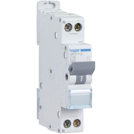 Disjoncteur 1P+N 3kA C-32A SanVis 1M - Hager