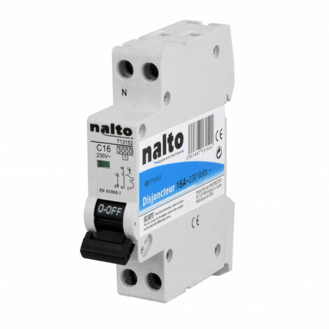 Disjoncteur 1P+N à vis 16A - 3kA type C NALTO