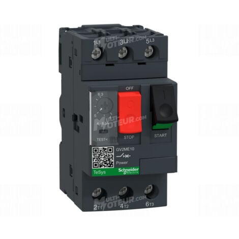 Disjoncteur Magnéto Thermique Schneider Electric 4 à 6,3a Gv2me10