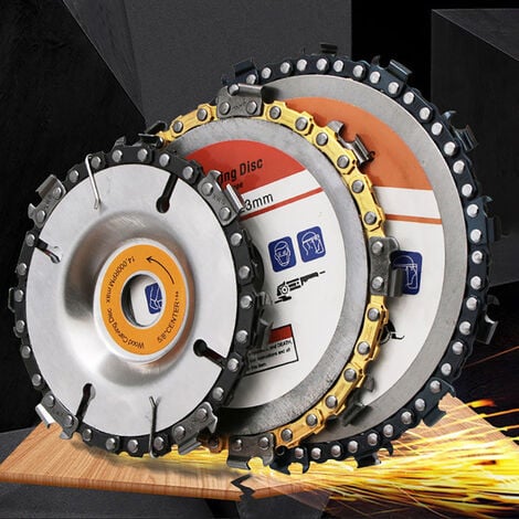 Disque à chaîne pour sculpter le bois, attachement pour meuleuse d'angle, disque à chaîne 4" (7 ouvertures de coupe)