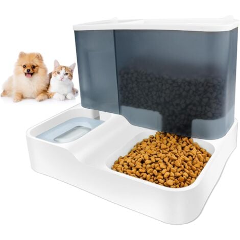 Distributeur automatique de nourriture et d'eau pour petit animal domestique 2 en 1 - 3 L - Bleu