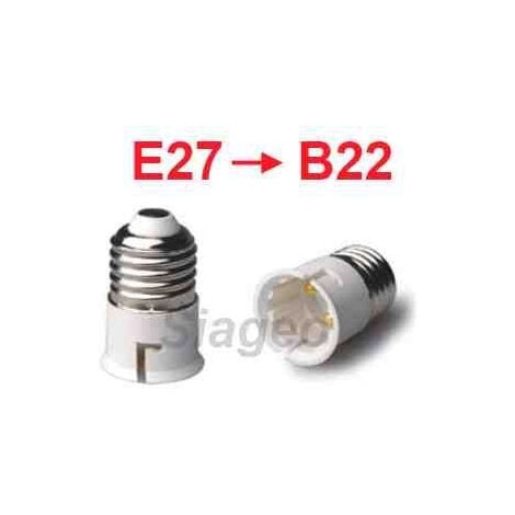 Douille Adaptateur E27 vers B22 pour Lampes et Ampoules