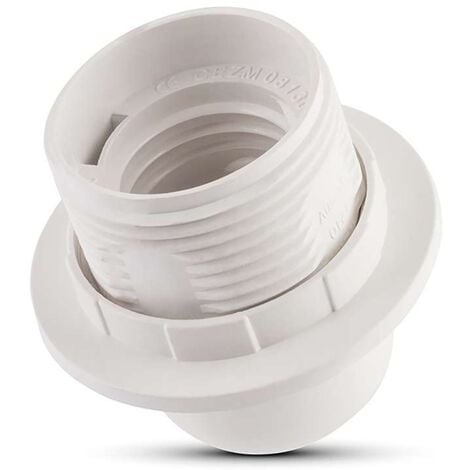 Douille E27 blanche thermoplastique