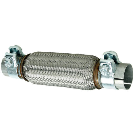 ECD Germany Tuyau Flexible - 50,7x200 mm mm - pour D' échappement Auto Verrouillage - Acier Inoxydable - Avec Deux Pinces - Assemblage Sans Soudure - Système du Tube Ondulé