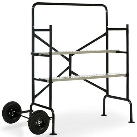 Echafaudage mobile sur roues IDMARKET - L.140xl.78xH.135 CM - 2 plateformes