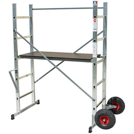 Echafaudage roulant de jardin tout terrain 3m en aluminium Hailo HobbyStep H3 Jardin
