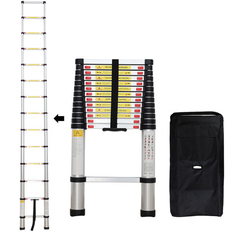 Echelle Telescopique, échelle Pliable, 4,1 mètre(s), Sac de transport OFFERT, EN 131, Charge maximale: 150 kg