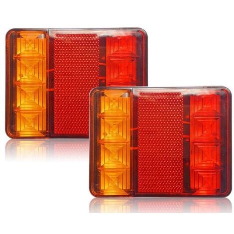 Éclairage et réflecteurs pour remorque, 2 Pièces 12 V LED Feux Arriere, Feux Arrières Multifonctionnel pour Tracteur Camion Remorque