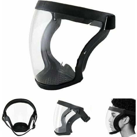 Écrans Faciaux Anti-buée, Écran Facial Super Protecteur Anti-poussière Visage Intégral Masque De Protection De Sécurité Transparent Noir,DEBUNS