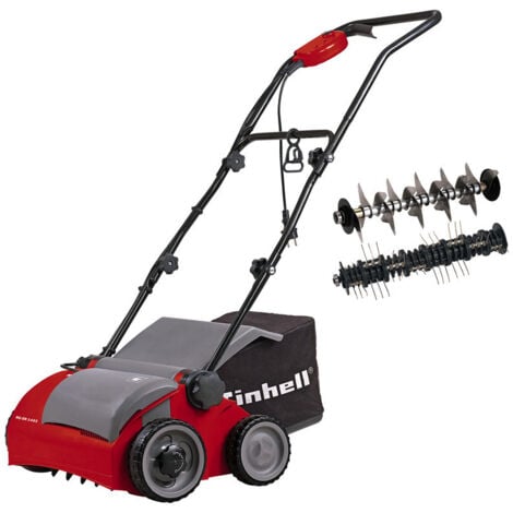 Einhell Scarificateur électrique RG-SA 1433 (1400 W, Largeur de travail 33 cm, bac de ramassage de 28L, Rouleau aérateur 48 griffes, Surface conseillée 400 m²)