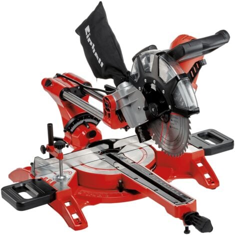 Einhell Scie à onglet radiale TC-SM 2534/1 Dual (puissance max. 2350 W, glissière intégré, tête de scie inclinable)