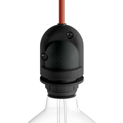 EIVA, la première douille d'extérieur E27 IP65 au monde qui peut-etre câblée  Noir