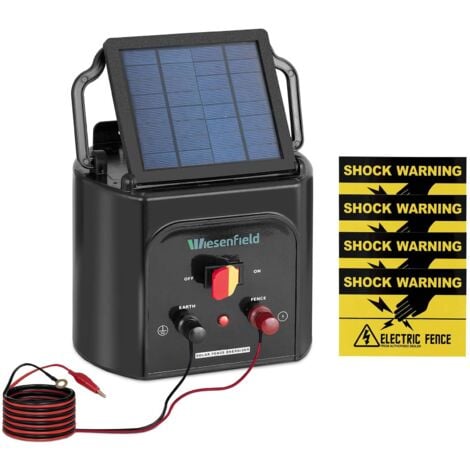 Électrificateur de clôture Solaire Batterie 6 V Électrificateur 15 km 0,8 J
