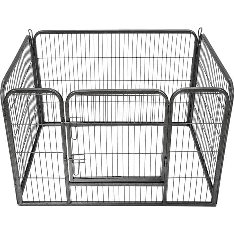 Enclos pour chien 125 x 85 x 70 cm - gris