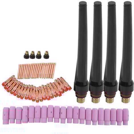 Eosnow Kit de torche de soudage TIG, lentille à gaz, couvercle arrière, accessoires de buse de soudage WP 17/18/26, 68 pièces
