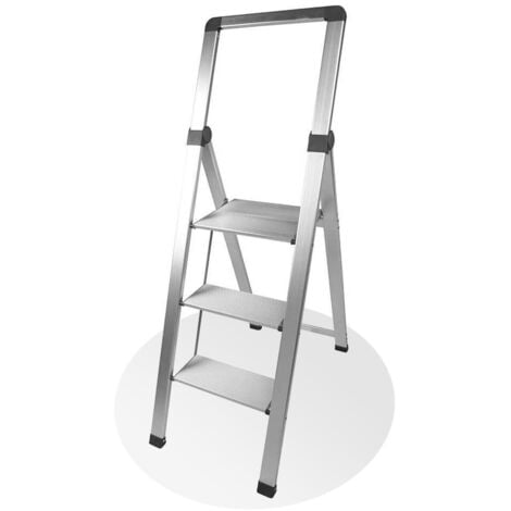Escabeau marchepied 3 marches alu pro extra-slim Gris