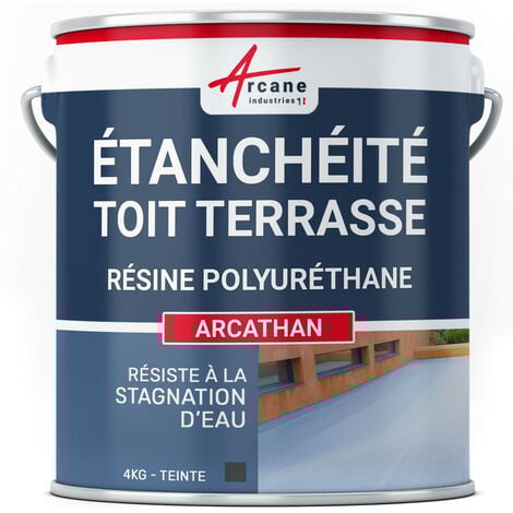 Étanchéité toit terrasse, toit plat Arcathan : Résine étanchéité - 4 kg Ardoise - ARCANE INDUSTRIES
