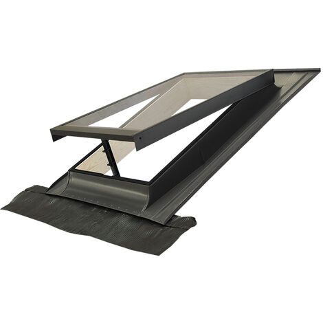 Fenêtre d'accès au toit - Lucarne avec Verre trempé antigrêle - Made in Italy (45x55 Largeur x Hauteur)