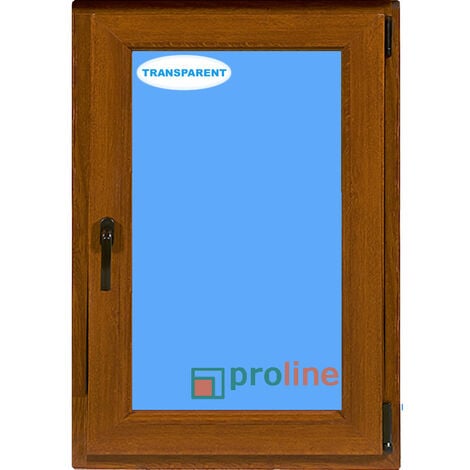 Fenêtre PVC H1000 mm X L700 mm Chêne Doré Oscilo-battante Tirant droite Verre Transparent