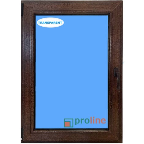 Fenêtre PVC H1000 mm X L700 mm Noyer Oscilo-battante Tirant gauche Verre Transparent