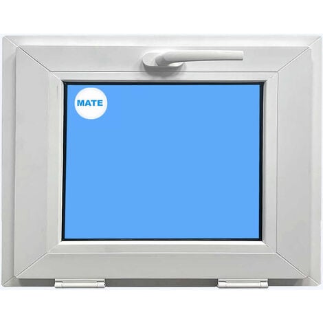 Fenêtre PVC H400 mm X L600 mm Blanc, À Soufflet Abattant Verre Dépoli