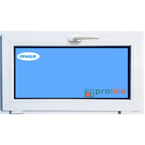 Fenêtre PVC H500 mm X L1000 mm Blanc, À Soufflet Abattant Verre Dépoli