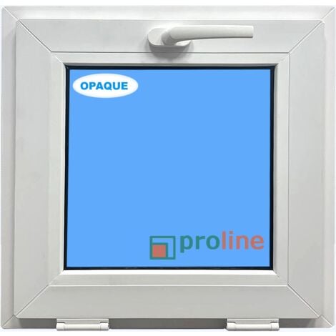 Fenêtre PVC H500 mm X L500 mm Blanc, À Soufflet Abattant Verre Dépoli