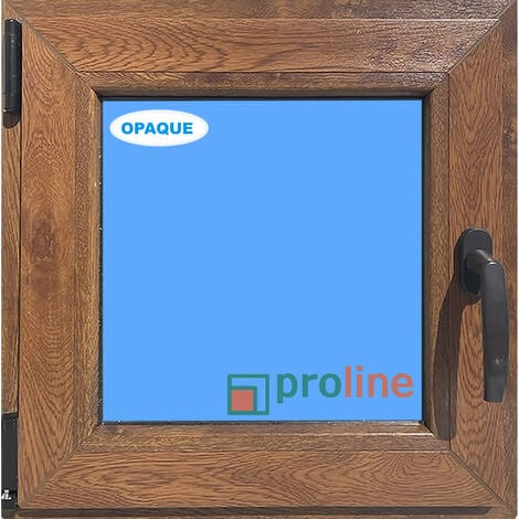 Fenêtre PVC H500 mm X L500 mm chêne doré, Oscillo-battante Tirant Gauche Verre Dépoli