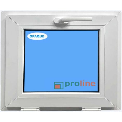 Fenêtre PVC H500 mm X L600 mm Blanc, À Soufflet Abattant Verre Dépoli
