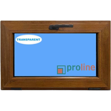 Fenêtre PVC H500 mm X L800 mm Chêne Doré, À Soufflet Abattant Verre Transparent