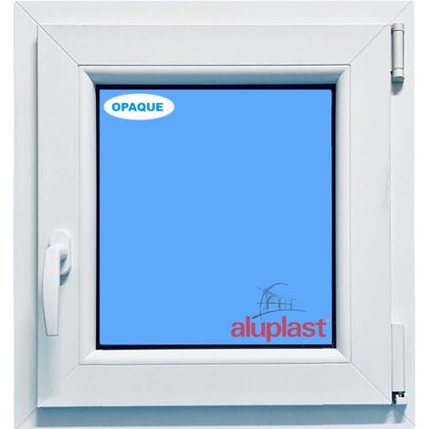 Fenêtre PVC H600 mm X L500 mm  Blanc, Oscillo-Battante Tirant Droit Verre Dépoli