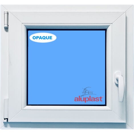 Fenêtre PVC H600 mm X L600 mm  Blanc, Oscillo-battante Tirant Gauche Verre Dépoli