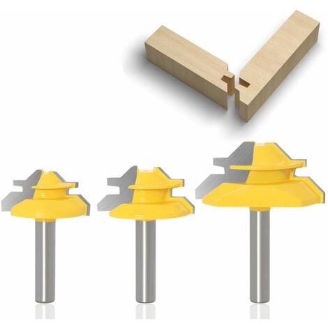 Fraise à Rainurer à 45 Degrés (Tige de 8mm) - Outil de Routeur à Verrouillage Mitre