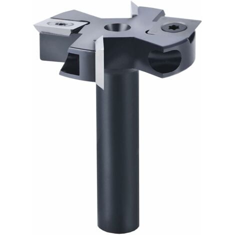 Fraise à Surfacer 12 mm Tige 45 mm Diamètre de Coupe avec 2+2 Inserts Fraise a Bois Defonceuse Fraise a Raboter Fraise Surfacage