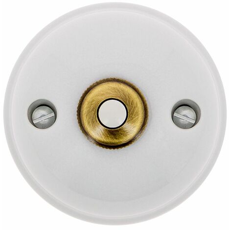 GARBY - Bouton Poussoir Porcelaine Blanche 10A-250V Réf. 30310173 -FONTINI