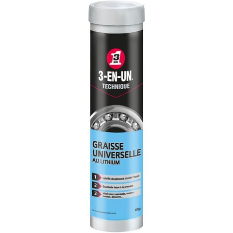 Graisse universelle 3-EN-UN TECHNIQUE Lithium, Cartouche de 400 g