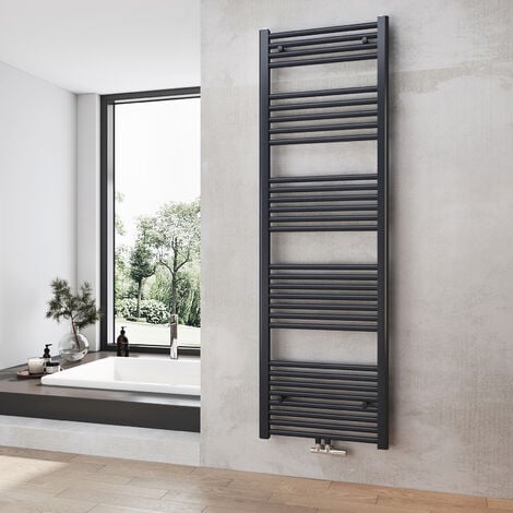Heilmetz Sèche-Serviettes de plomberie, Radiateur Porte-Serviettes 160 x 50 cm Anthracite 654W Seche Serviette eau Chaude