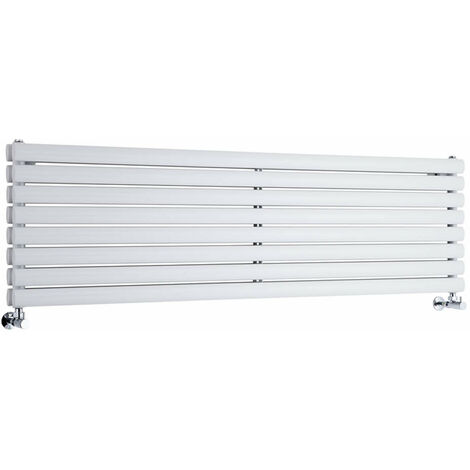 Hudson Reed Vitality – Radiateur Design Horizontal – Blanc – 47.2 x 160cm Double Rang