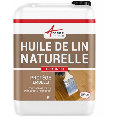 Huile de lin naturelle bois extérieur intérieur - 5 L  - ARCANE INDUSTRIES
